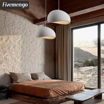 19.7in Wabi Sabi Pendant Lights Kitchen Island Lighting Fixture Ceiling Mount White Modern Japanese Lamp Japandi Chandelier for Dining Living Room Hallway Bedroom Restaurant Hanging Lamp