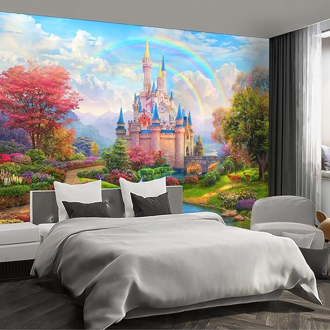 Castle Wall murals Peel and Stick Wallpaper for Bedroom Nursery Room - 108"x157"