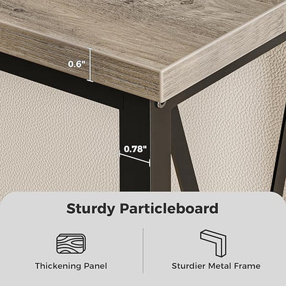 SUPERJARE 70 Inch Console Table with Outlets and USB-C Port, Extra Long Behind Couch Sofa Table with X-Shaped Design, Narrow for Entryway, Living Room, Metal Frame, Wooden Top, Grey Oak