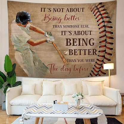 yowecso Baseball Tapestry Sport Theme Tapestry Wall Hanging for Bedroom Baseball Tapestries Aesthetic Wall Decor for Home Dorm Living Room 60"x90"