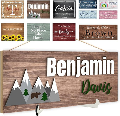 Custom Wood Sign Prsonalized Text Business 3D Home Decor, Personalized Rustic Plaque Board Hanging Wooden Name Sign for Wall Art, Customized Signs Plank Decoration Gifts for Wedding Family Farmhouse Kitchen, Rectangle