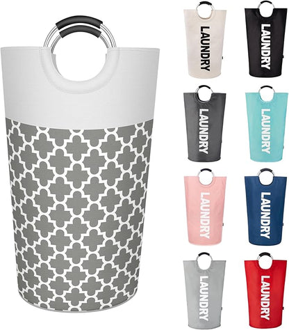 Caroeas 90L Light Laundry Basket (13 Colors), Waterproof Laundry Hamper, Laundry Bag with Padded Handles, Clothes Hamper, Collapsible Laundry Basket Easy Storage