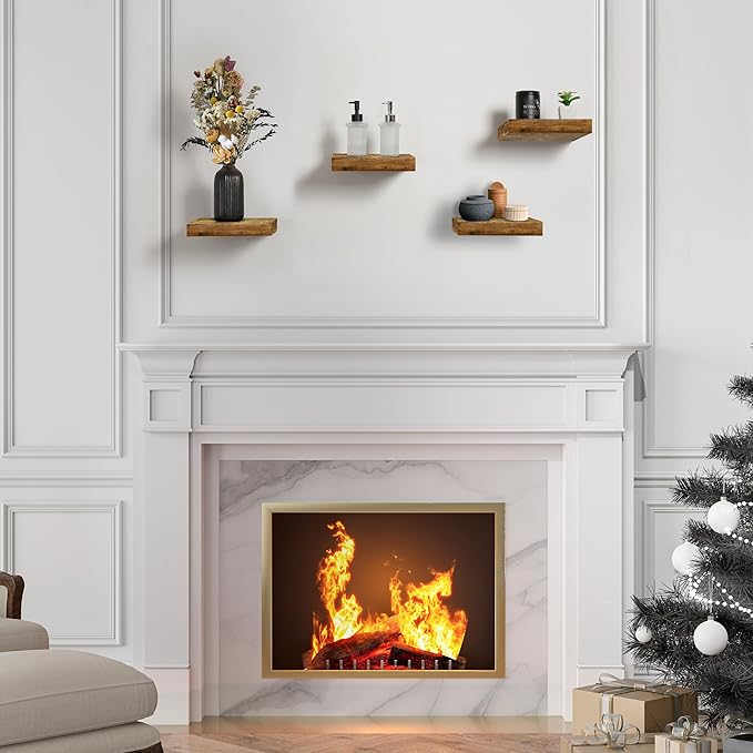 Sorbus Square Floating Shelf for Wall - 4 Small Shelves with Invisible Mounting Brackets for Living Room Decor, Bedroom, Bathroom Decor, Home & Kitchen - 9" Wall Shelf to Display Photos Trophies