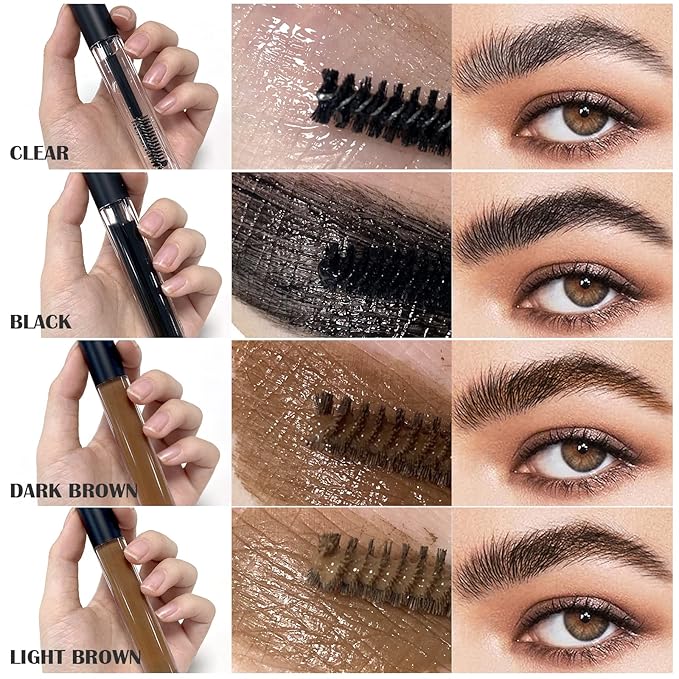 DAGEDA Clear Eyebrow Setting Gel, Brow Fix Gel, Waterproof And Sweat-Proof Eyebrow Repair Liquid Brows Styling Beauty Salon Home Use Makeup, 1.81oz (Clear and Light Brown)