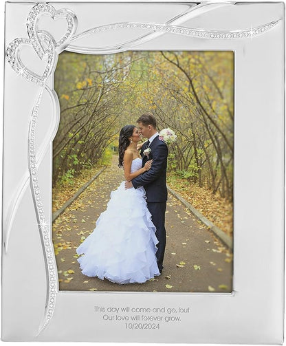 THINGS REMEMBERED Engraved Intertwined Heart 8" x 10" Picture Frame (Free Customization)