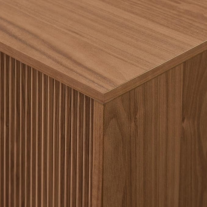 Walker Edison Arundo Fluted TV Stand for TVs up to 80 Inches, 70" TV Stand, Mocha