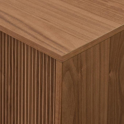 Walker Edison Arundo Fluted TV Stand for TVs up to 80 Inches, 70" TV Stand, Mocha