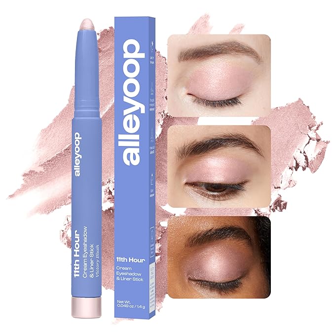 ALLEYOOP 11th Hour Waterproof Cream Eyeshadow Stick ?€? Long-Lasting Eye Shadow Pencil & Eyeliner, Cream to Powder Stick & Highlighter ?€? Smudge-Proof Eyeshadow Shimmer, Victory Blush Shimmer
