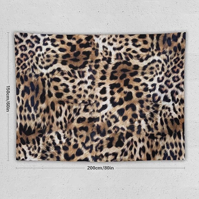 HZOHNAGO Leopard Print Tapestry Nature Wildlife Vintage Cheetah Fur Spot Animal Skin Wild Animals Spots Printed Wall Tapestry Painting Wall Hanging for Bedroom Living Room Dorm 80" W x 60" H