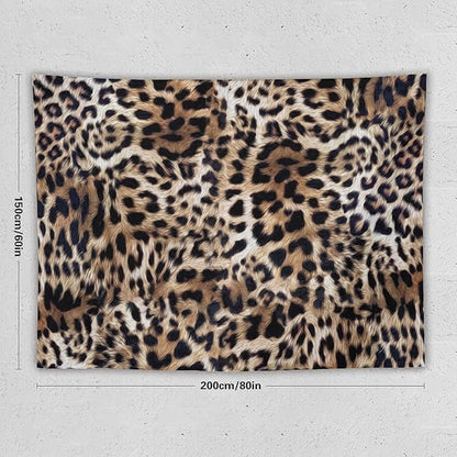 HZOHNAGO Leopard Print Tapestry Nature Wildlife Vintage Cheetah Fur Spot Animal Skin Wild Animals Spots Printed Wall Tapestry Painting Wall Hanging for Bedroom Living Room Dorm 80" W x 60" H