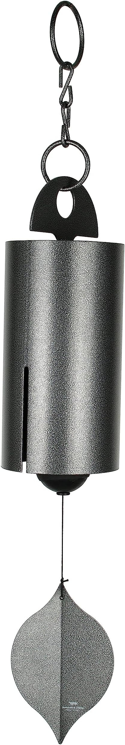 Woodstock Chimes Heroic Windbell Wind Chime for Outside 40" Large Silver,Deep Tone Sound, Outdoor Decor for Patio, Porch, Garden HWLAS