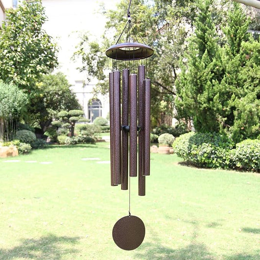 ASTARIN Outdoor Wind Chimes, 45 in Memorial Chimes with 6 Heavy Tubes, Large Deep Tone for Garden Hanging Decor, Sympathy Gifts. Bronze