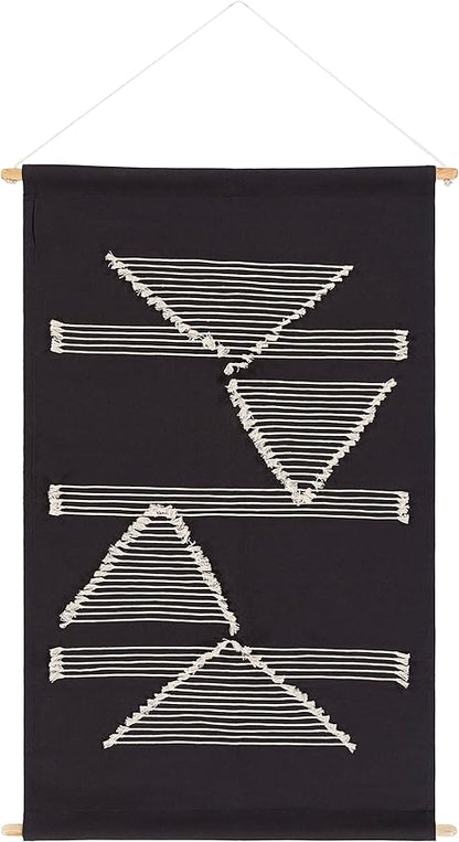 Mark&Day Wall Art, Hohenzell Modern Farmhouse Black Macrame Tapestry Wall Hanging for Living Room, Bedroom, Office or Kitchen (36"H x 24"W)