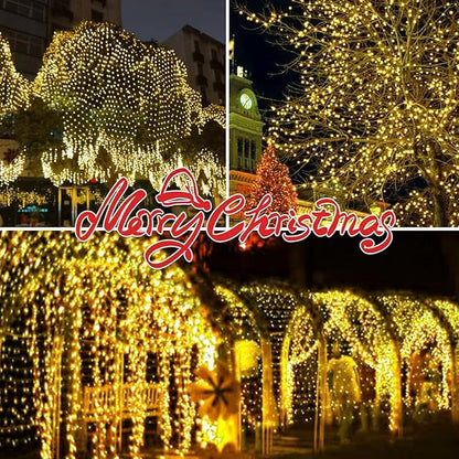 100LIGHTS Yellow Extra-Bright with End Connectors Christmas Decorative Lights 5.98m UL Certified Mini String Light Set Waterproof for Home Garden Holiday Christmas Tree Party Patio Wedding