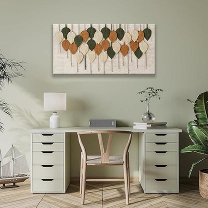 Tsomzxng Boho Wall Art Modern Wall Art Print Paintings Bohemian Feather Multicolor Canvas Wall Art Decor For Apartment Dorm Living Room Bedroom Nursery Backdrop Home Wall Decor 20"X 40"