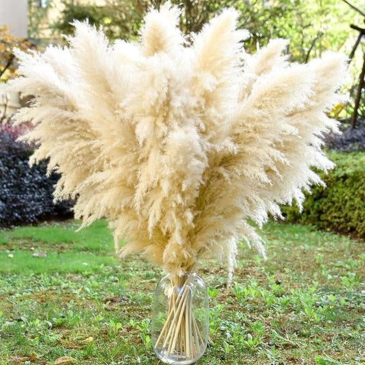 40" 11 PCS Dried Pampas Grass Decor Tall,Large Natural Beige pompas Grass,Tall Pampas Grass for Floor Vase,Wedding,Party,Farmhouse,Boho Home Decor,and Creating a Bohemian Ambiance