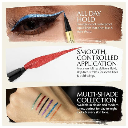 Waterproof Eyeliner - Smudge-Proof Liquid Eyeliner Pen with Precision Tip for Smooth, Long-Lasting Application - Vegan, Hypoallergenic & Gluten-Free Eye Liner - 6 Shades 2mL each Gift Set