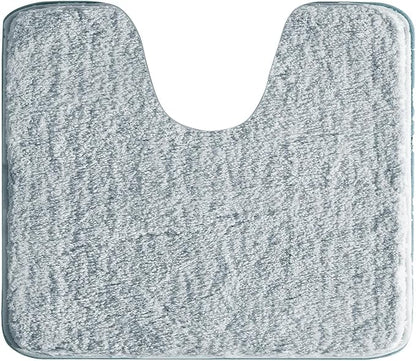 Suchtale Bathroom Contour Rug Non Slip Bath Mat Water Absorbent Soft Microfiber Shaggy Bathroom Mat Machine Washable Bath Rug for Bathroom Thick Plush U Shape Toilet Rug (20 x 24, Light Blue)