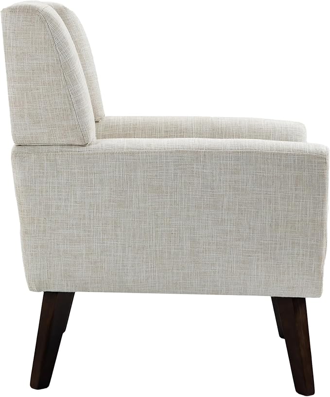 UIXE Accent Chair Modern Upholstered Armchair, Comfy Living Room Arm Chairs Mid Century Single Sofa Reading Side Seat for Bedroom, Home Office - Beige