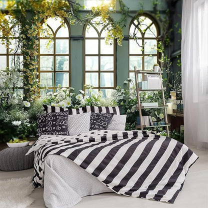 FENDROM Window View White Flower Tapestry Nature Landscape Classic Flower Vine Wall Hanging Party Decorations For Bedroom Living Room Dorm