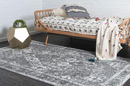 Unique Loom Rosso Collection Vintage, Traditional, Bohemian, Geometric, Distressed, Southwestern Area Rug, 2' 0" x 3' 0", Gray/Ivory