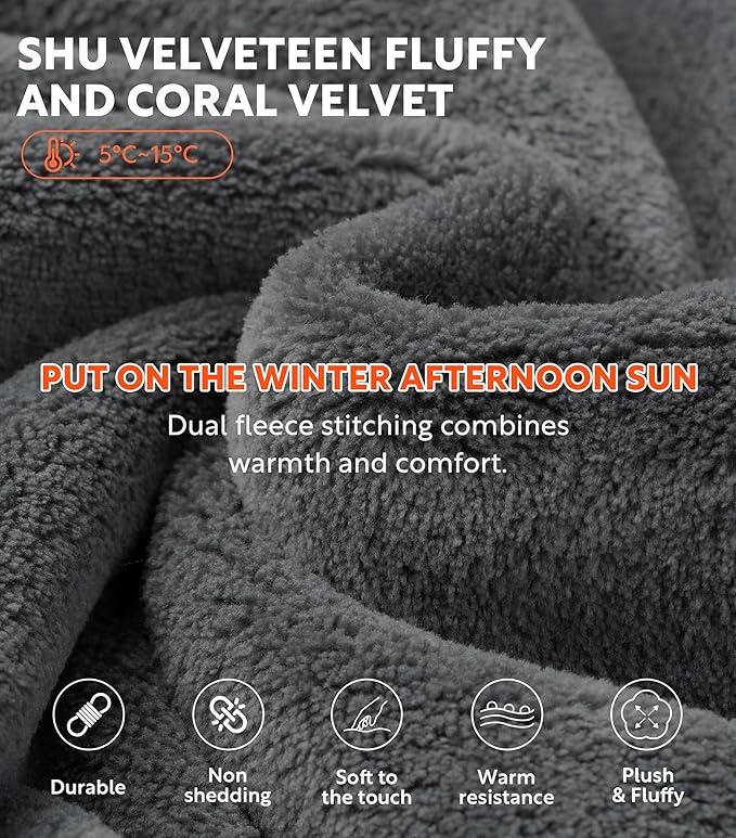 DAVID ARCHY Men's Soft Fleece Plush Robe Full Length Long Bathrobe