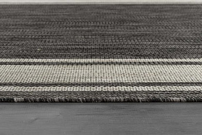 Beverly Rug Outdoor Rug 8x10 Modern Bordered Area Rugs for Indoor and Outdoor Patio Deck Porch Garden Waterproof Weather Sun Resistant Washable Outside Carpet (8 x 10 Dark Gray)