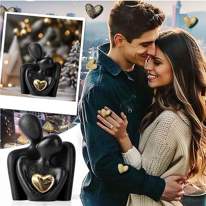XMGZQ Mini Couple Statue Tv Stand Decor Items for Living Room Home Decor,Bedroom Decor for Couples Sculpture for Anniversary Wedding,Love Gifts for Couples 2025,Knick Knacks for Shelves