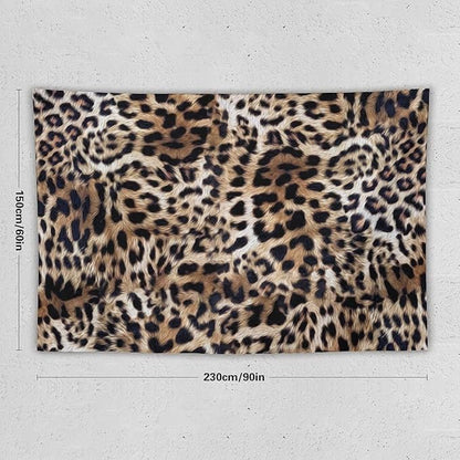 HZOHNAGO Leopard Print Tapestry Nature Wildlife Vintage Cheetah Fur Spot Animal Skin Wild Animals Spots Printed Wall Tapestry Painting Wall Hanging for Bedroom Living Room Dorm 90" W x 60" H