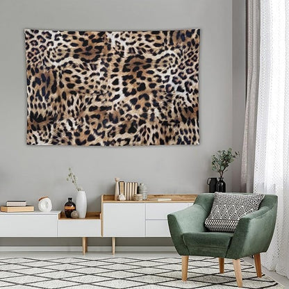 HZOHNAGO Leopard Print Tapestry Nature Wildlife Vintage Cheetah Fur Spot Animal Skin Wild Animals Spots Printed Wall Tapestry Painting Wall Hanging for Bedroom Living Room Dorm 90" W x 60" H