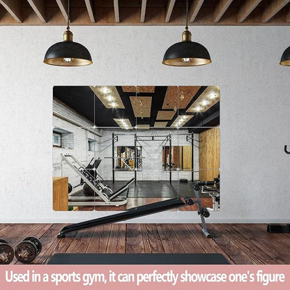 Unbreakable Full Length Wall Mirror,The Door Mirror,4Pack 13.5''x13.5'',Acrylic Mirror Kids,Shatterproof Plexiglass Long Mirrors for Bedroom Closet,Children Non Glass Stick on Mirrors