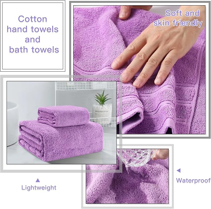 20PC Bathroom Accessory Set Bathroom Accessories Set Purple Bathroom Set, Shower Curtain Set, 2 Piece Bath Towel Set, 3PC Soap Dispenser, Toilet Brush & Trash Can