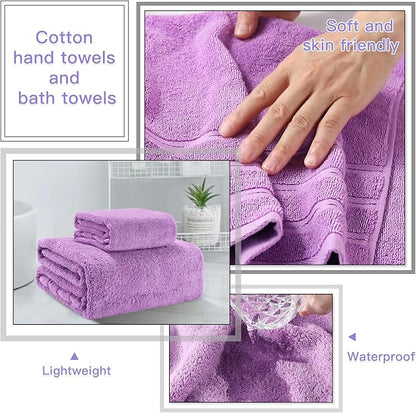20PC Bathroom Accessory Set Bathroom Accessories Set Purple Bathroom Set, Shower Curtain Set, 2 Piece Bath Towel Set, 3PC Soap Dispenser, Toilet Brush & Trash Can