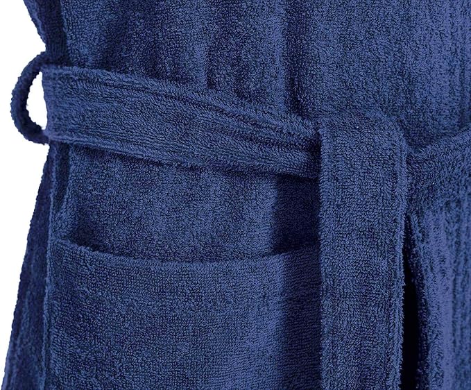 SIORO Mens Robe Terry Cloth Kimono Bathrobe Cotton Soft Shower Towel Bath Robes Calf Length Housecoat for Spa Hotel Hot Tub