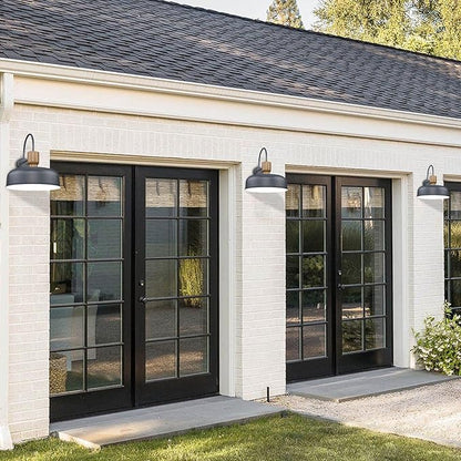 Outdoor Barn Light Gooseneck Barn Light, Farmhouse Exterior Wall Mount Light Vintage Wall Lighting Fixture Industrial Sconce Lantern for Porch, Entryway, Garage, Blue, 2 Pack, Large