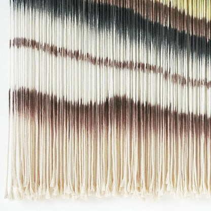 Macrame Wall Hanging Boho Chic Wall Art Macrame Wall Decor Fiber Yarn Tapestry Dip-Dye Living Room Home Bedroom Wall Decor 57" Wx 35" L