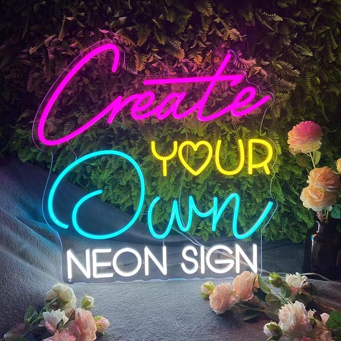 Custom Neon Signs for Wall Decor, CUSTOMNEON Personalized Neon Signs Customizable for Wedding Birthday Prom Party, Custom Neon Lights for Bedroom Bar Studio Beauty Salon Business Shop