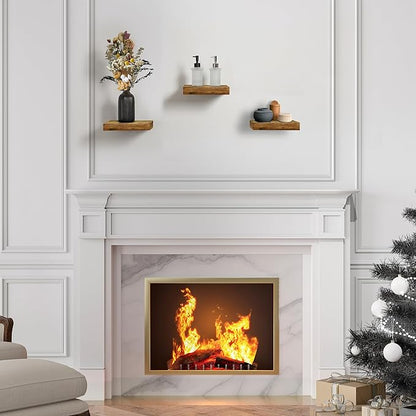 Sorbus Floating Shelves - Square Mounted Display Ledge for Room Decor in The Bathroom, Home Office, Bedroom, Half Bath, Powder Room, & More. Modern Rustic Wood Storage Shelf for Your Accent Wall