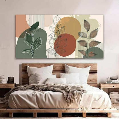 Tsomzxng Large Abstract Boho Wall Art For Living Room Century Modern Canvas Art Wall Decor Picture Painting Aesthetics Botanical Abstract Art Prints Bedroom Office Wall Hanging Decor 29x58 In