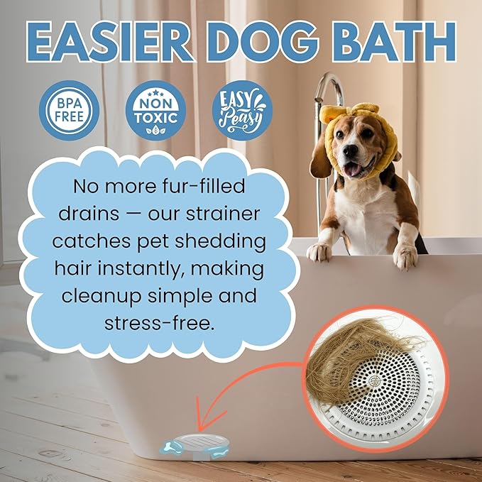 Shower Drain Hair Catcher – Ultra ShowerRing 5" Drain Cover for Flat & Domed Floors | Stainless Steel Hair Trap with Silicone Rim | High-Flow Strainer Prevents Clogs - Gray