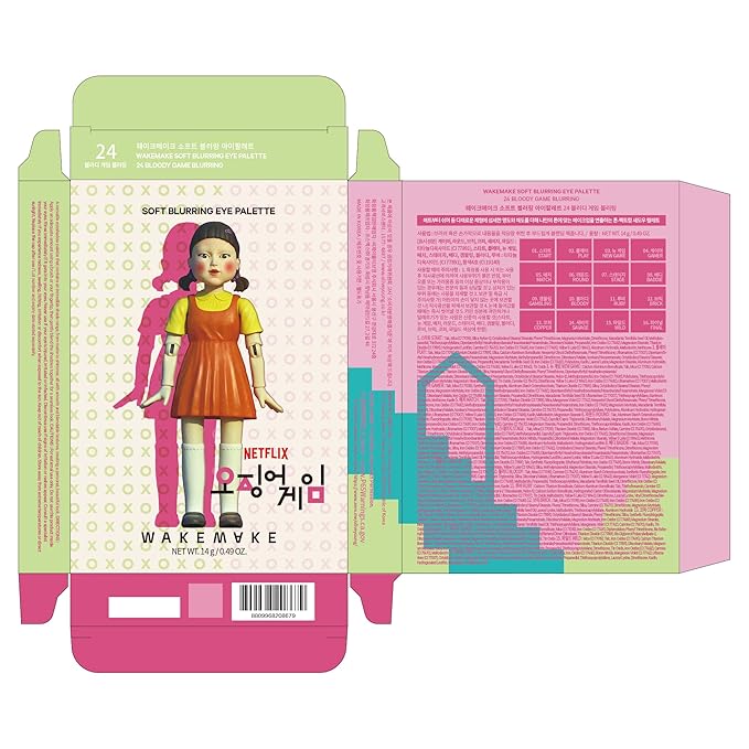 WM X NETFLIX SQUID GAME Soft Blurring Eye Palette 24 Bloody Game Blurring, eye palette