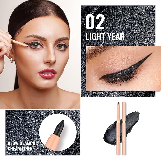 Oulac Waterproof Eyeliner Pencil Set - Smooth and Creamy, Retractable Eye Makeup for Precision Application, Vegan & Cruelty-Free