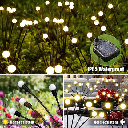 Solar Garden Lights Outdoor, 4 Pack 32LED Swaying Light Waterproof Solar Lights Outdoor for Yard Pathway Patio, Swaying Lawn Decor as Gardening Gifts for Women Holiday