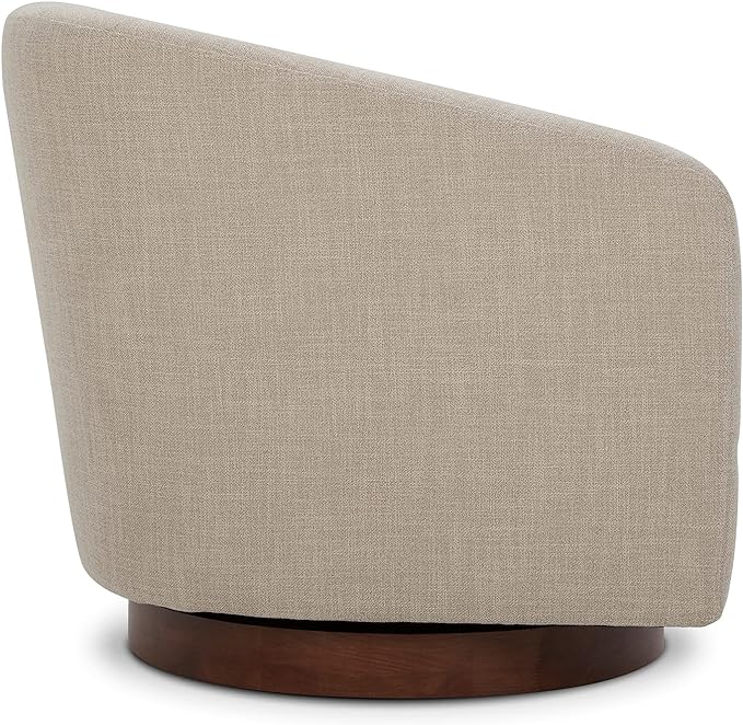 CHITA Swivel Accent Chair, FSC Certified Upholstered Fabric Barrel Chair for Living Room Set of 2, Fully Assembled, Flax Beige