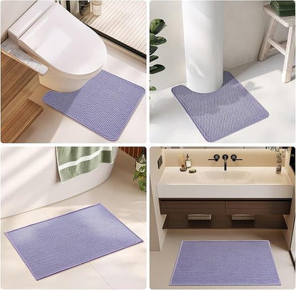 Bathroom Rugs Non Slip Washable, Super Absorbent Thin Bath Mat Small Quick Dry Low Pile Bathroom Rug, Lavender 16"x24"
