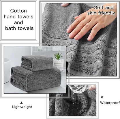 32PC Bathroom Accessory Set Bathroom Accessories Set Grey Bathroom Set, Shower Curtain Set, 2 Piece Bath Towel Set, 3PC Soap Dispenser, Toilet Brush & Trash Can