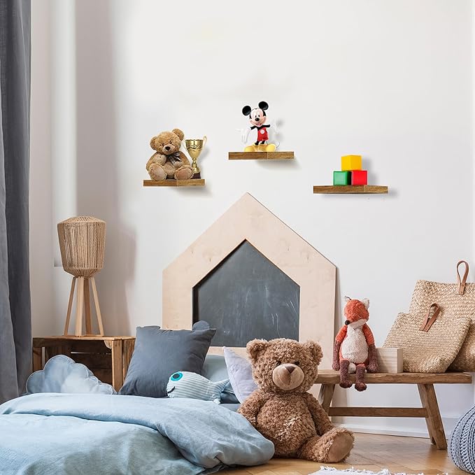 Sorbus Floating Shelves - Square Mounted Display Ledge for Room Decor in The Bathroom, Home Office, Bedroom, Half Bath, Powder Room, & More. Modern Rustic Wood Storage Shelf for Your Accent Wall