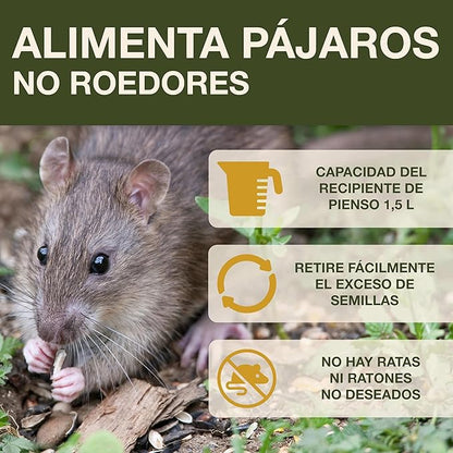 SWISSINNO No Mess Bird Feeder Lucerne Smart Birds for Fat Balls - Feed Birds, not mice & Rats! Robust & Reliable for Hanging - Green