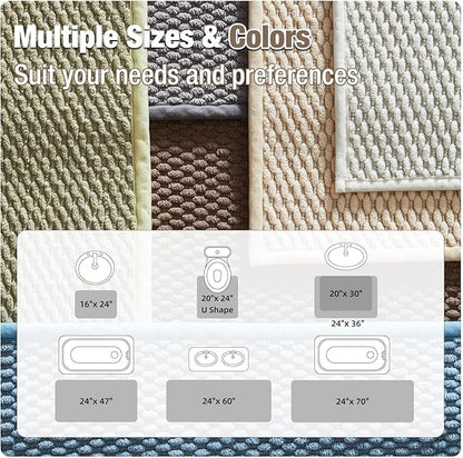 Bathroom Runner Rug, Long Bath Mat Washable Thin Quick Dry Low Pile Bathroom Runner Rugs Non Slip, Brown 24"x70"