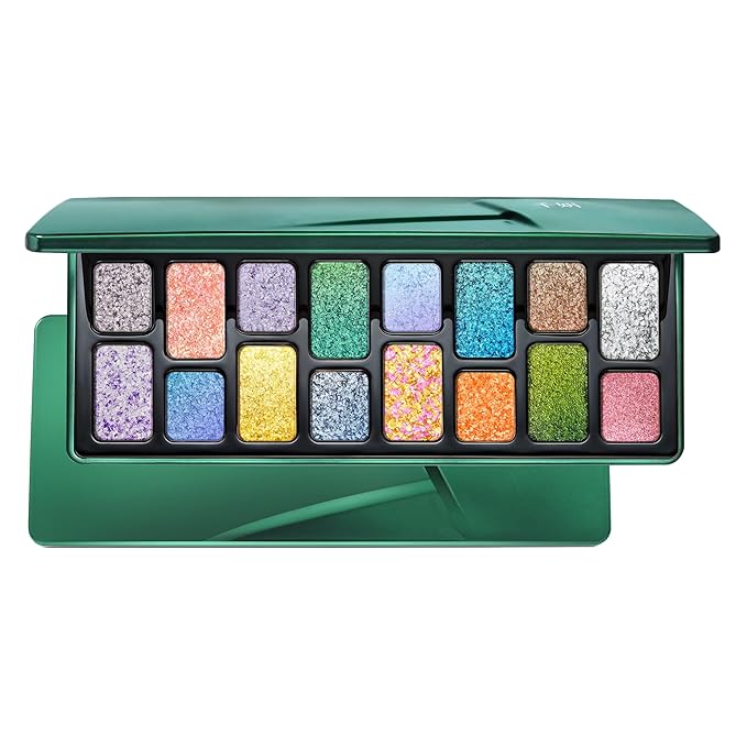 Pro Artist 16 Color All Shimmer Eyeshadow Palette, Metallic Pressed Powder with High-Pigmented All Shimmering Formula, C-Beauty Makeup - 08 Ambition